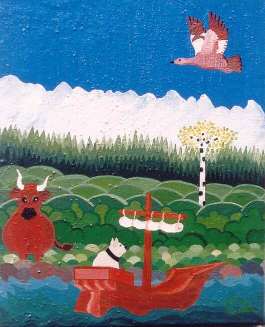Pintura titulada "Le navigateur" por Janusz Malik, Obra de arte original