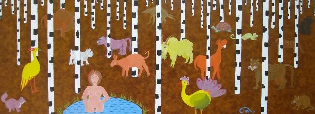 Malarstwo zatytułowany „Le bain” autorstwa Janusz Malik, Oryginalna praca