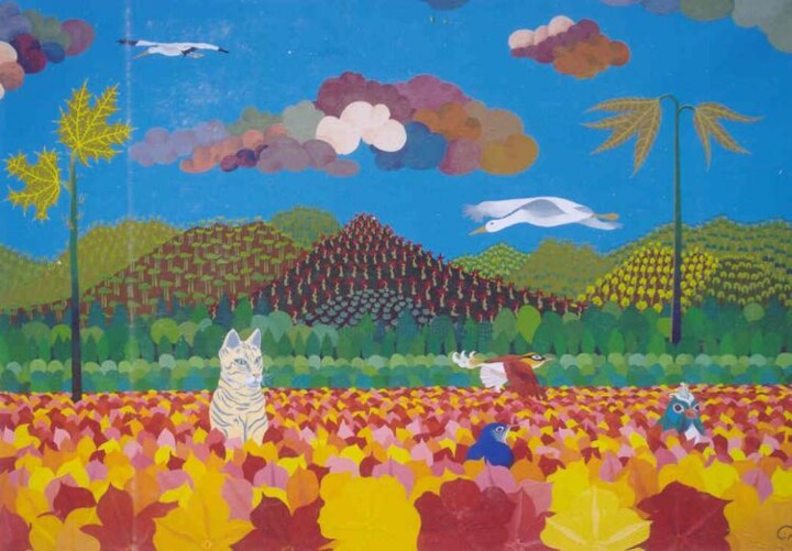 Malerei mit dem Titel "Un chant de fleurs" von Janusz Malik, Original-Kunstwerk
