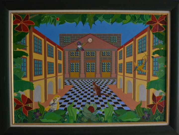 Painting titled "midi-18-place-de-la…" by Janusz Malik, Original Artwork