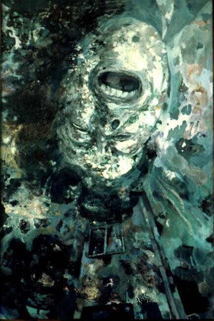 Painting titled "self potrait 1982" by Janusz Mulak, Original Artwork