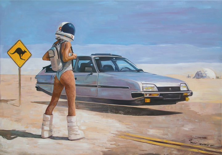 Painting titled "Back to the future…" by Janusz Orzechowski, Original Artwork, Oil