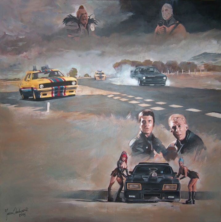Pintura intitulada "Mad Max" por Janusz Orzechowski, Obras de arte originais, Acrílico
