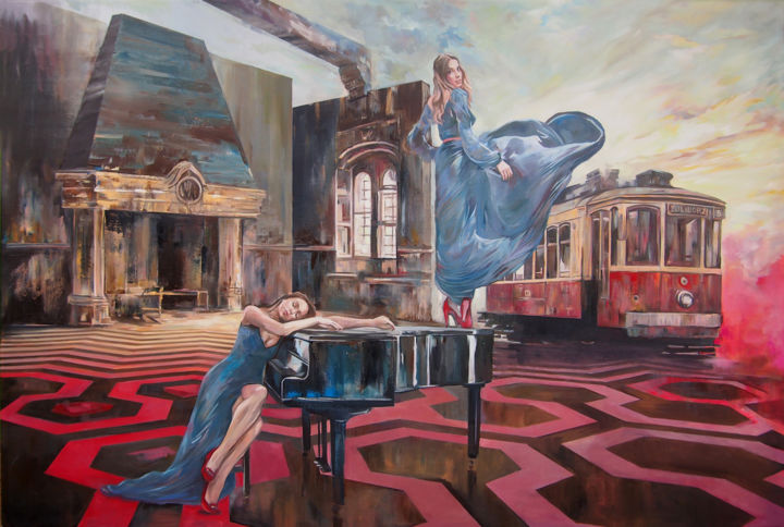 Peinture intitulée "Rêver" par Janusz Orzechowski, Œuvre d'art originale, Huile