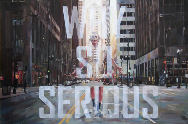 Malarstwo zatytułowany „Why So Serious” autorstwa Janusz Orzechowski, Oryginalna praca, Olej