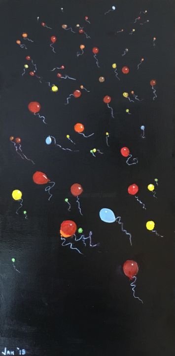 Painting titled "Celebration!" by Jan Wall, Original Art, Oil