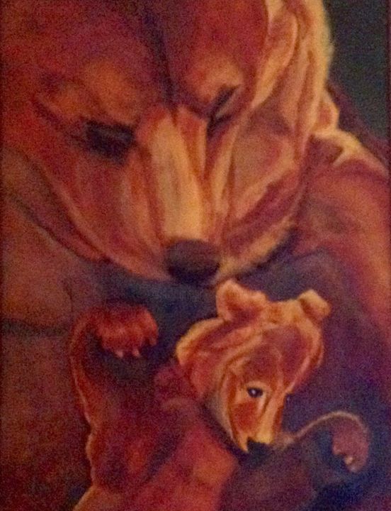 Painting titled "The Bears" by Jan Wall, Original Artwork, Oil