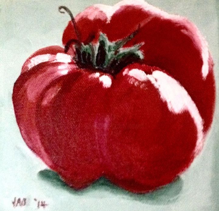Ζωγραφική με τίτλο "Tomato" από Jan Wall, Αυθεντικά έργα τέχνης