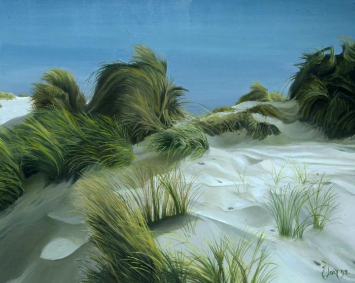 Painting titled "La Dune" by Jany, Original Artwork