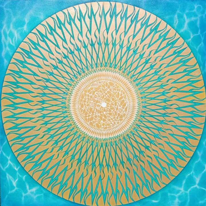Pintura titulada "Sol sobre el mar Ca…" por Jany Torres, Obra de arte original, Acrílico