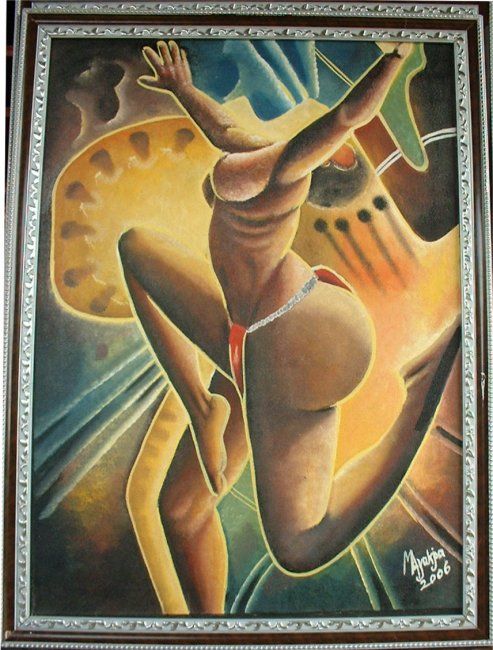 Painting titled "Les Danses d'Afrique" by Joa.Kim, Original Artwork