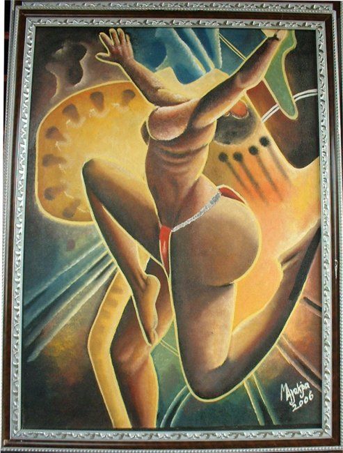 Peinture intitulée "Les Danses d'Afrique" par Joa.Kim, Œuvre d'art originale,