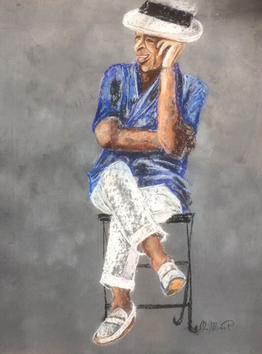 Dessin intitulée ""Pour Henri"" par Méline Mamet, Œuvre d'art originale, Pastel