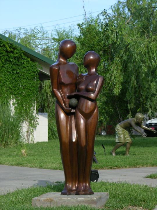 Sculpture titled "Sharing" by Tomoaki Orikasa, Original Artwork, Bronze