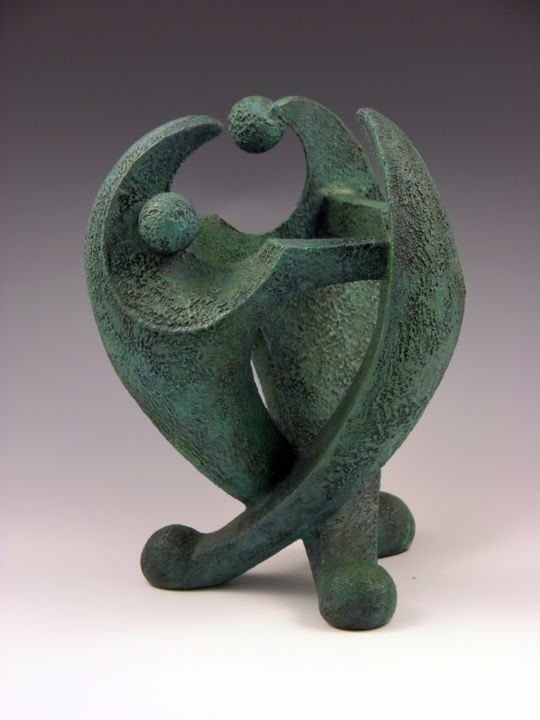 Sculpture intitulée "HARMONY - Bronze Sc…" par Tomoaki Orikasa, Œuvre d'art originale, Bronze