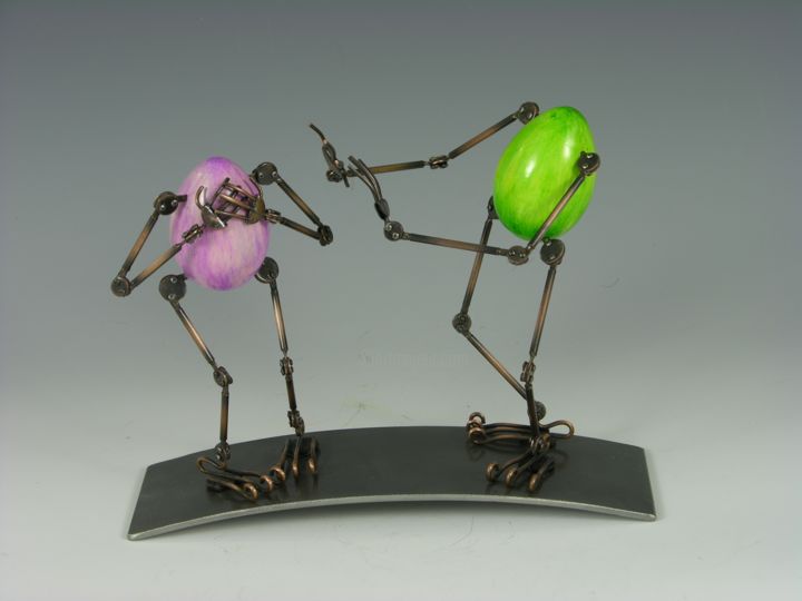 Sculpture titled "Eggtion Figures - T…" by Tomoaki Orikasa, Original Art, Plastic