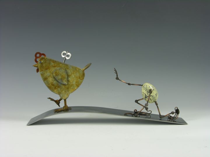 雕塑 标题为“Eggtion Figures - D…” 由Tomoaki Orikasa, 原创艺术品, 金属