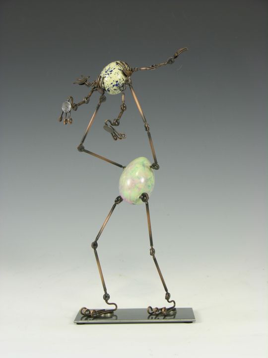 Skulptur mit dem Titel "Eggtion Figures - P…" von Tomoaki Orikasa, Original-Kunstwerk, Giesserei