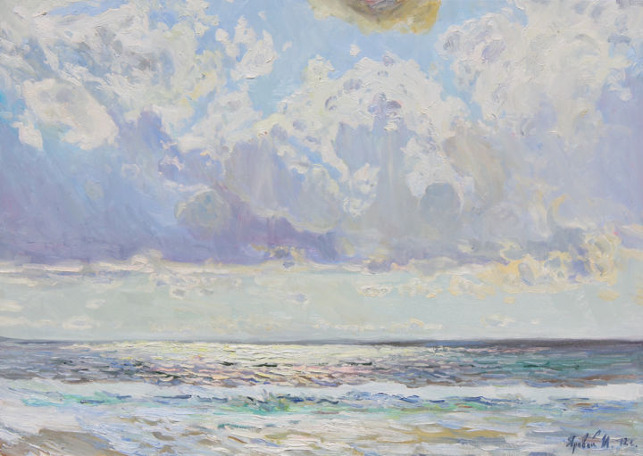 Картина под названием "The sun of the Medi…" - Illia Yarovyi, Подлинное произведение искусства, Масло