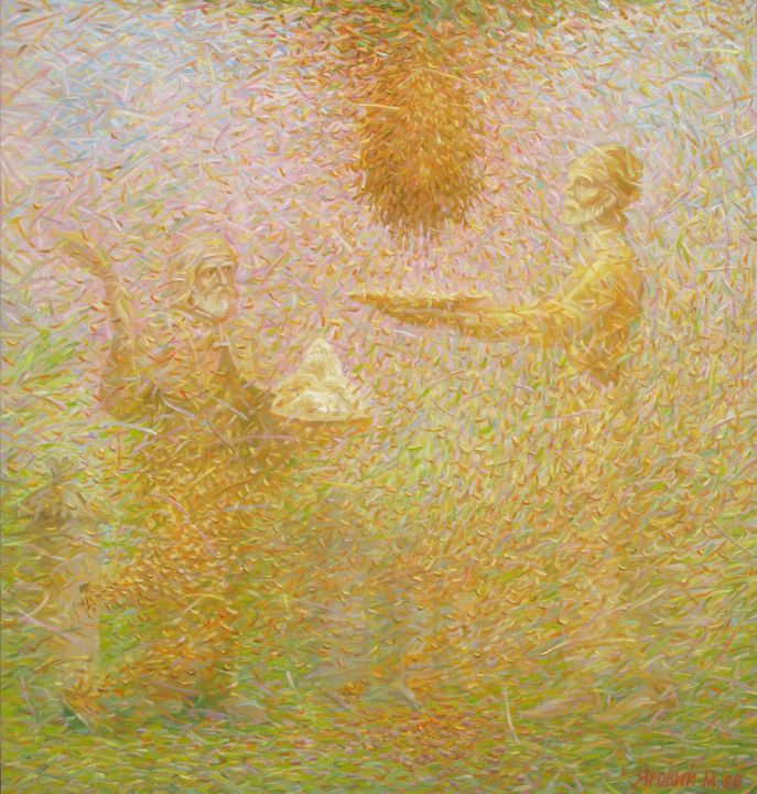 Painting titled "Sanctifying bees (s…" by Yaravoy Nikolai, Original Artwork, Oil