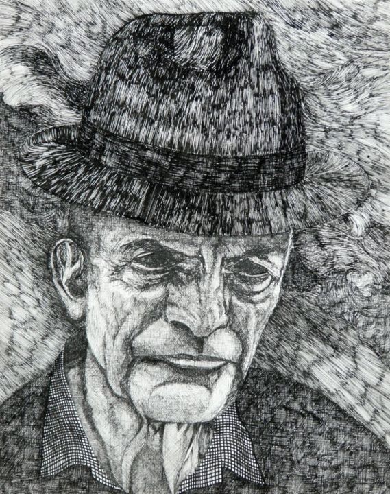 Drawing titled "Portret 3" by Rene Jardescu, Original Artwork