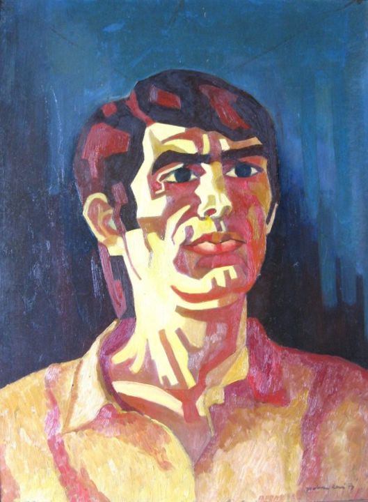 Pittura intitolato "Autoportret 1" da Rene Jardescu, Opera d'arte originale