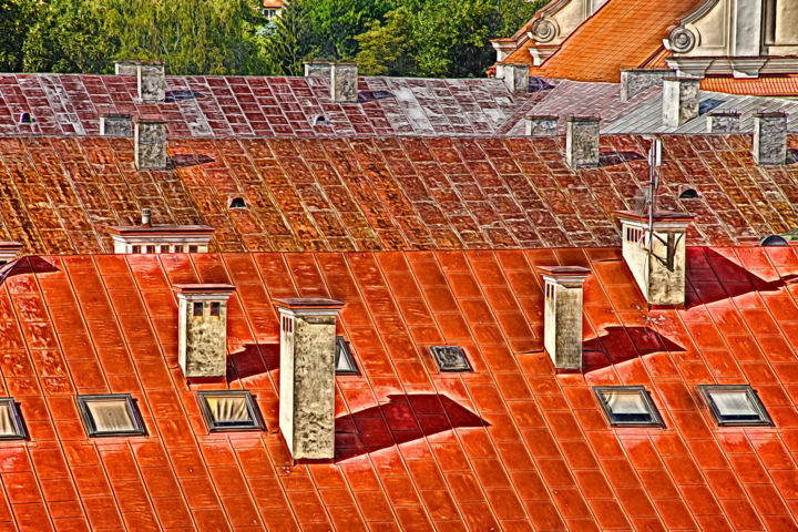 摄影 标题为“toits rouges” 由Jarek Witkowski, 原创艺术品