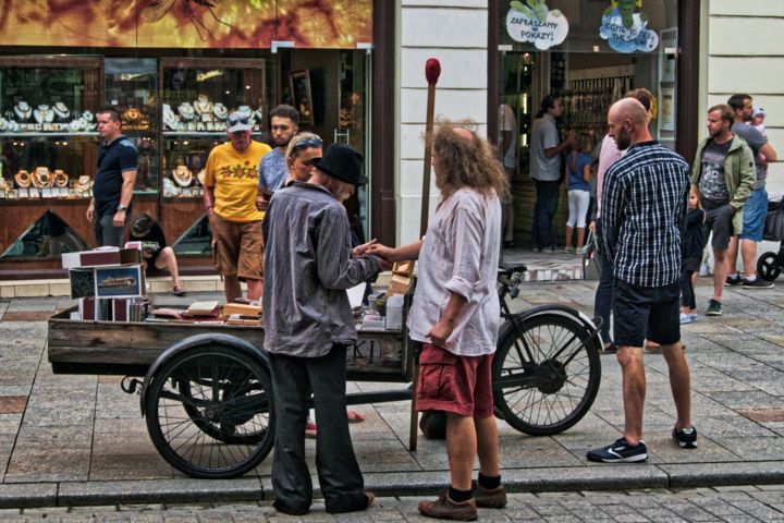 Fotografia intitulada "bouquiniste" por Jarek Witkowski, Obras de arte originais