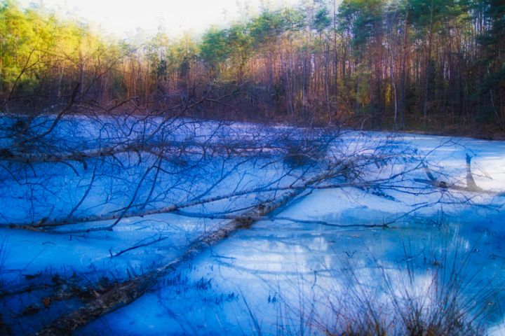 Fotografía titulada "dégeler sur le lac…" por Jarek Witkowski, Obra de arte original