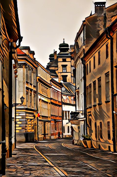 Digital Arts titled "vieille rue / old s…" by Jarek Witkowski, Original Artwork