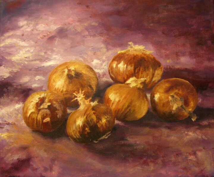 Painting titled "Onionshaped" by Jarka Drechslerová, Original Artwork, Oil
