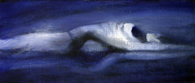 Malerei mit dem Titel "Like A Dolphin" von Jarmo Korhonen, Original-Kunstwerk, Acryl