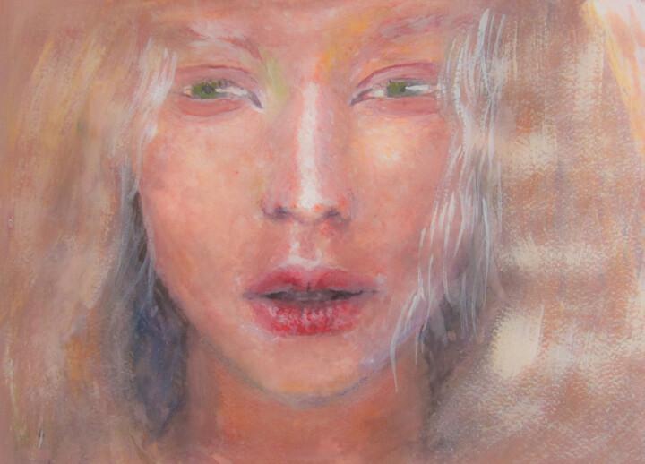 Malarstwo zatytułowany „While Your Lips Are…” autorstwa Jarmo Korhonen, Oryginalna praca, Akwarela