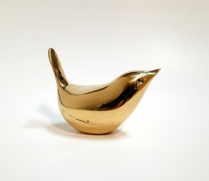 Sculpture titled "Gold Bird 1/25" by Jaromir Gargulak, Original Artwork, Bronze