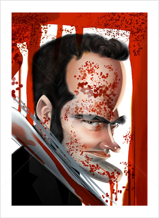 Digital Arts titled "Quentin Tarantino" by Jarosław Talarski, Original Artwork, Digital Painting