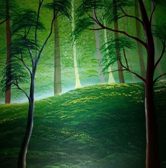 Pintura titulada "Bosque" por Jartin Morazan, Obra de arte original, Oleo