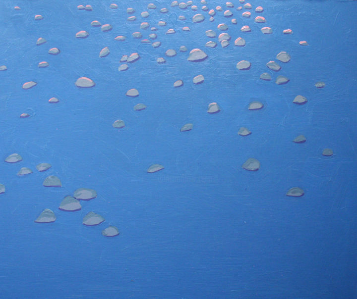 Painting titled "Kamienie w wodzie" by Jasiek Balcerzak, Original Art, Oil Mounted on Stretcher frame