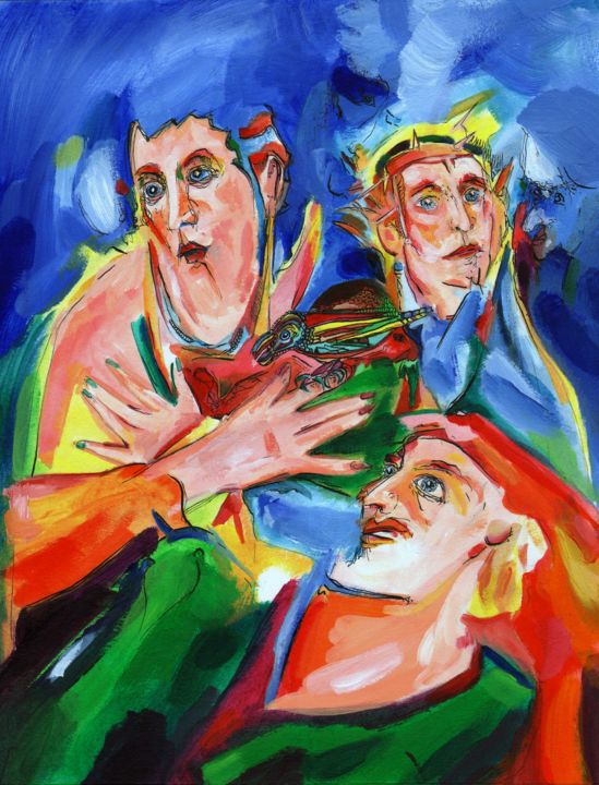 Peinture intitulée "Les apôtres 18" par Pierre Andrillon (Jasinski), Œuvre d'art originale, Acrylique