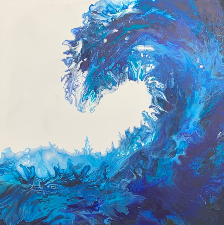 Картина под названием "The Wave" - Jasmin Anderleit, Подлинное произведение искусства, Акрил