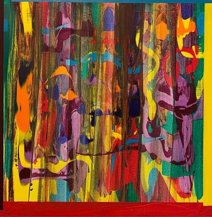 Ζωγραφική με τίτλο "Colorful Life" από Jasmin Anderleit, Αυθεντικά έργα τέχνης, Ακρυλικό