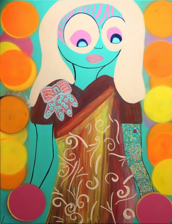 Peinture intitulée "BIG EAYS" par Jasmine D, Œuvre d'art originale, Acrylique