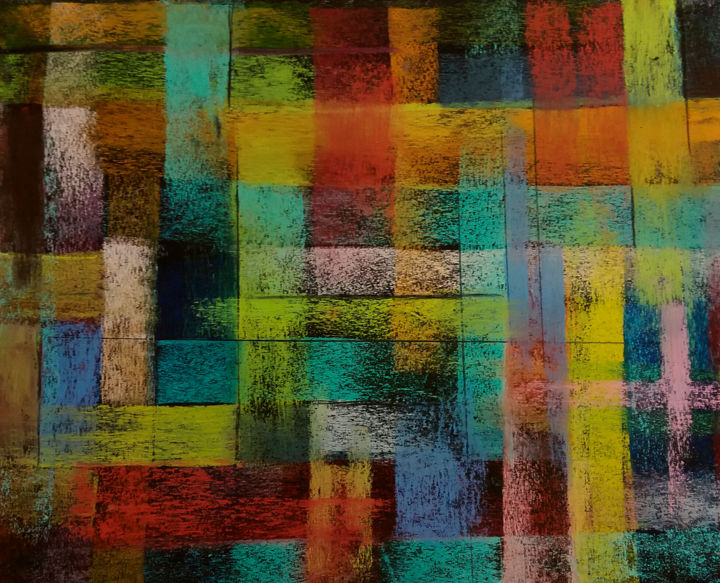 Pintura titulada "pastel-franjas.jpg" por Jaime Sánchez Montes, Obra de arte original, Pastel