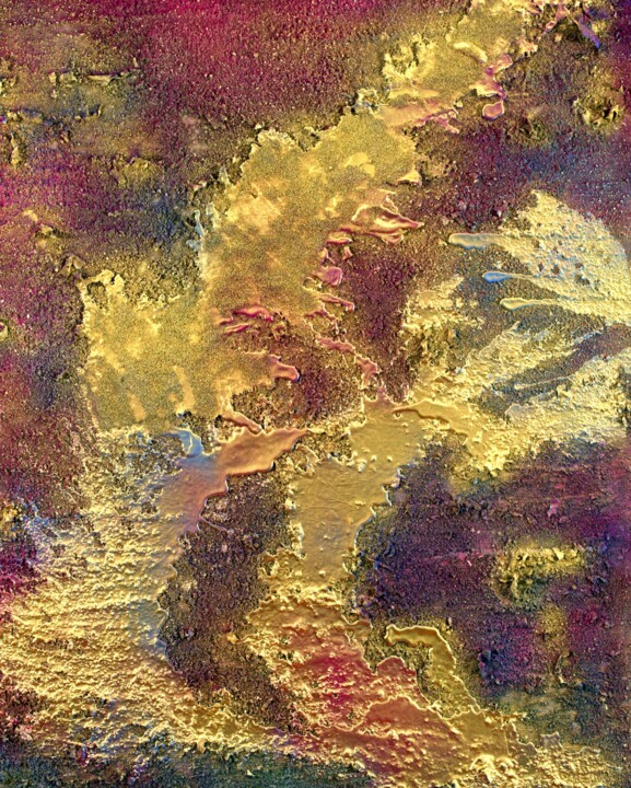 Painting titled "GOLDEN FLUXES" by Jasnica Klara Matić, Original Artwork, Wax