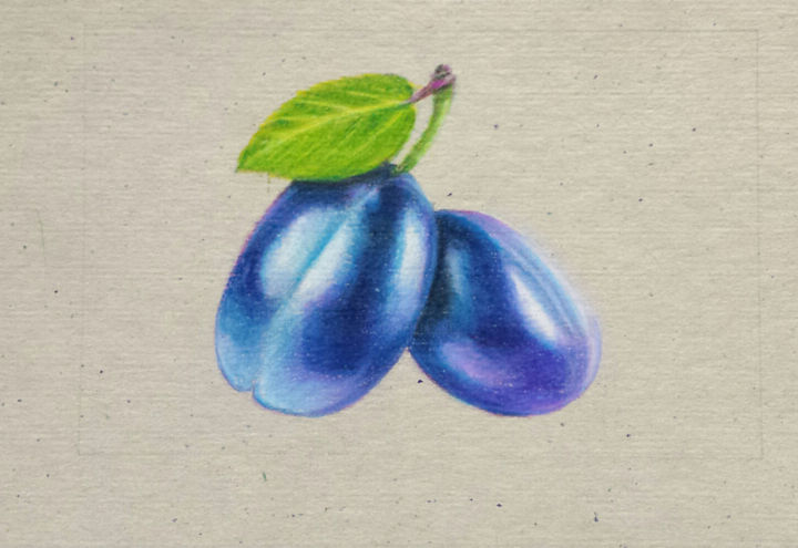 Painting titled "Fruit" by Jason Allen Greig, Original Art, Pencil