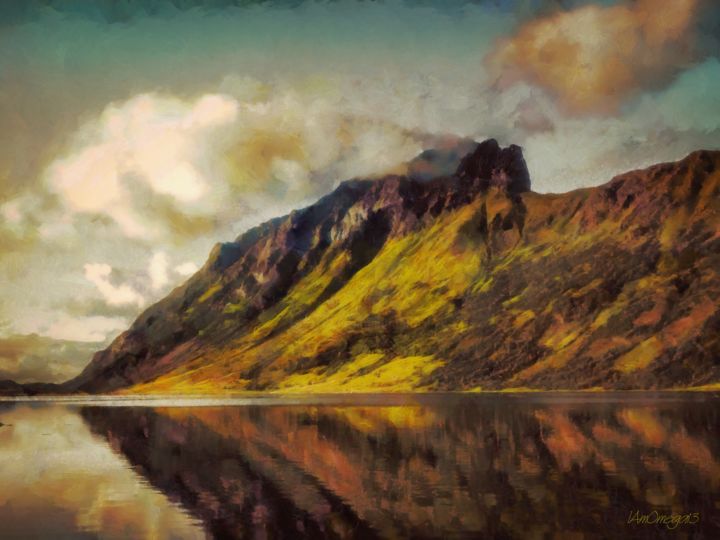 Digital Arts titled "The Mountain" by Iamomega13, Original Art, Digital Painting