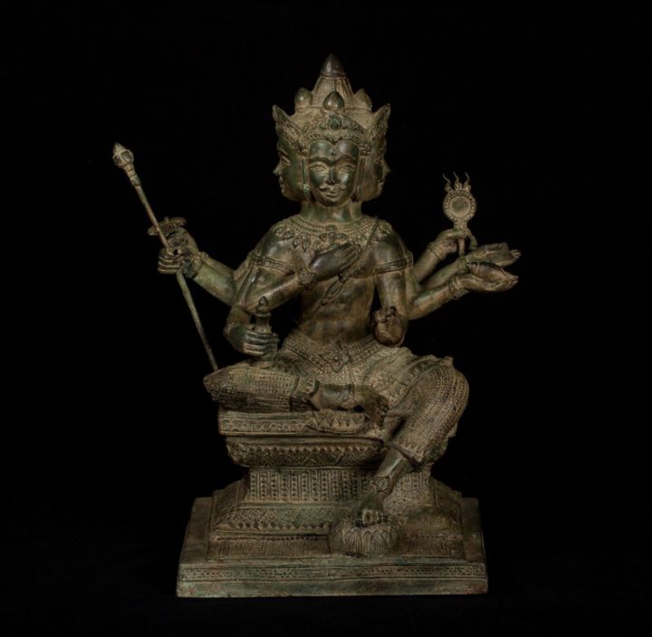 Sculptuur getiteld "Dios Hindu de la Cr…" door Javier Ruiz, Origineel Kunstwerk, Metalen
