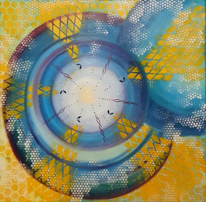 Peinture intitulée "Le temps" par Nathalie Jaulin, Œuvre d'art originale, Huile