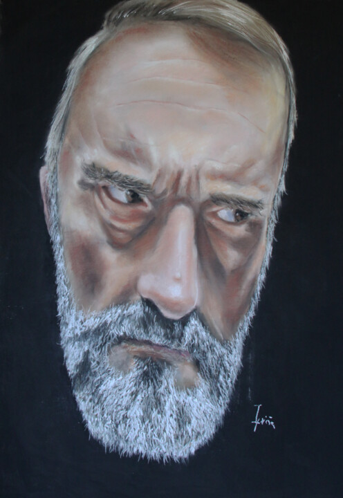 Drawing titled "Autorretrato 6" by Javier Ipiña, Original Artwork, Pastel