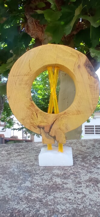 Скульптура под названием "Parteluz" - Javier Martín, Подлинное произведение искусства, Дерево