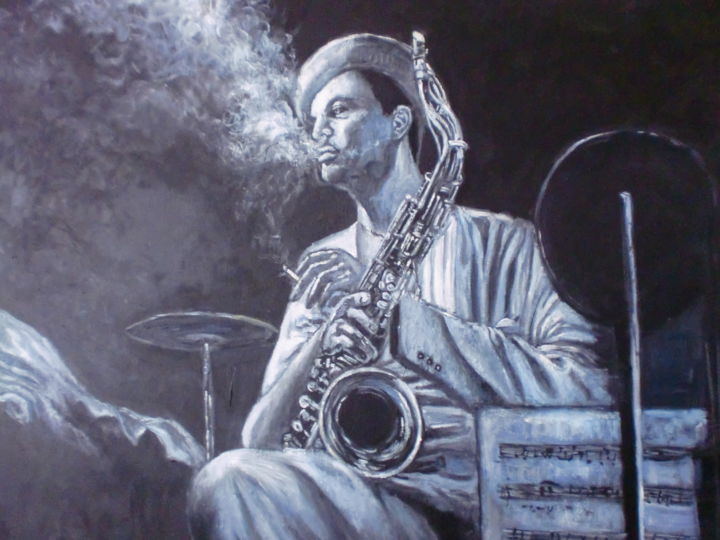 Pintura titulada "dexter-gordon.jpg" por Javier Quebdani, Obra de arte original